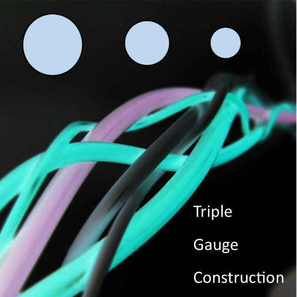 Wire on Wire's patented REDpurl tunable audio cable geometry's triple gauge construction providing a full range of dynamics